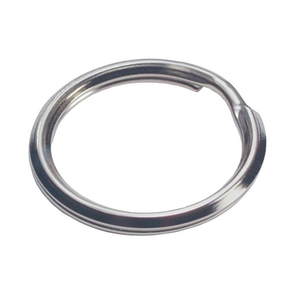 Hillman Tempered Steel Split Rings & Cable Key Ring, Silver - Pack of 50 5936646 - main